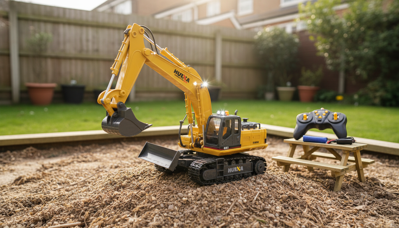 11-Channel RC Excavator Truck With LED Lights & Sound