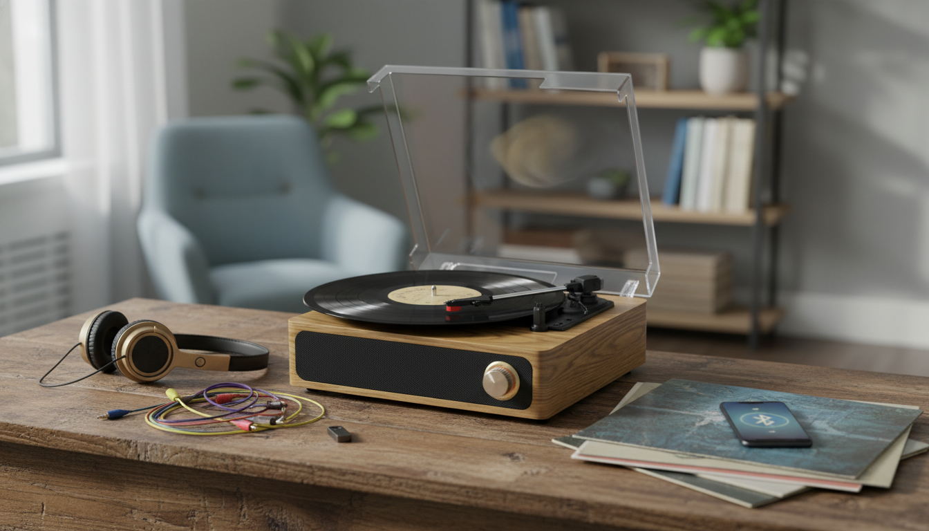 3-Speed Bluetooth Record Player: AUX, USB & RCA Guide