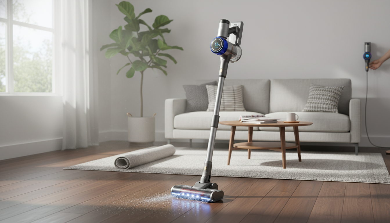 30KPa Cordless Stick Vacuum: LED Display, 55-Min Run