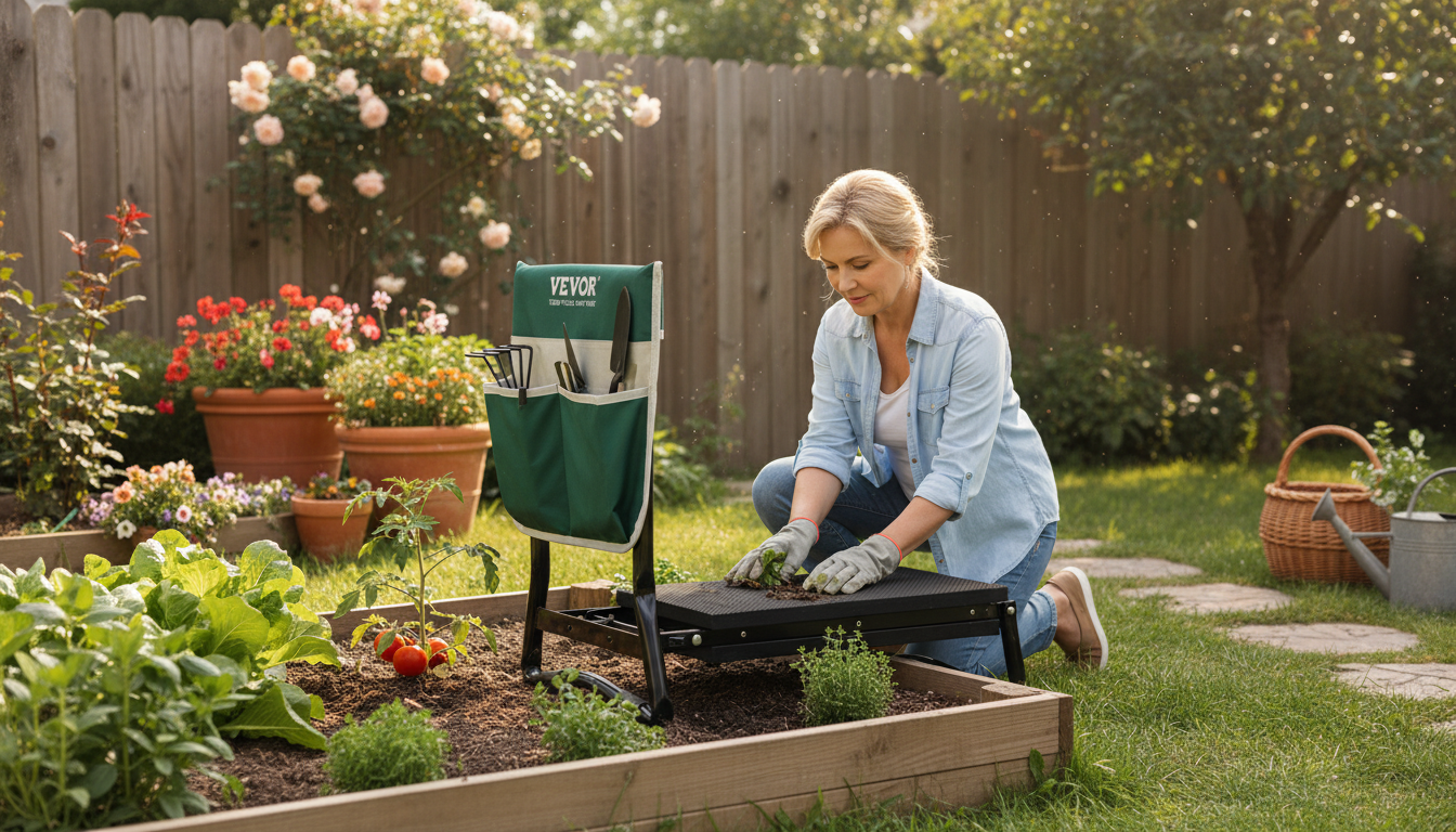 Comfy Foldable Garden Kneeler & Seat (330 lb, EVA Pad)