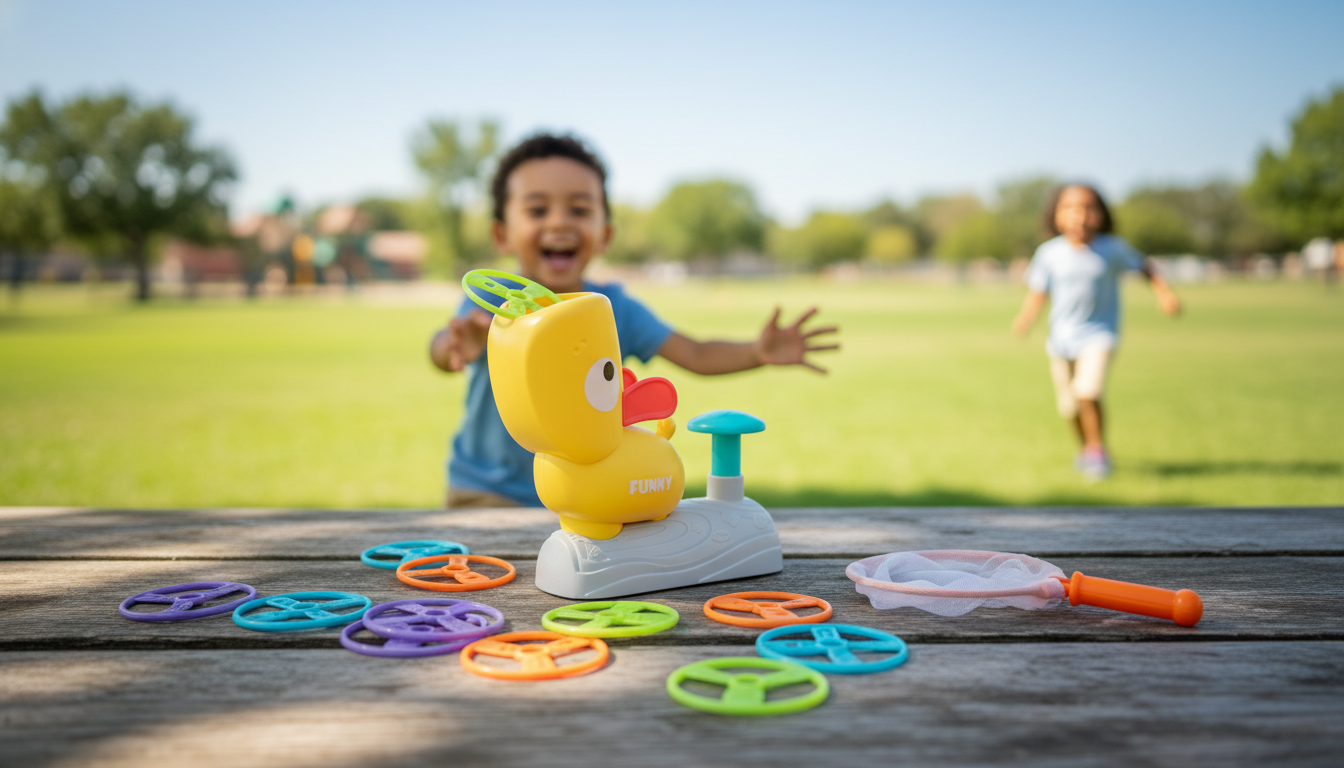 Kids Air Rocket Disc Launcher: 8 Discs for Outdoor Play