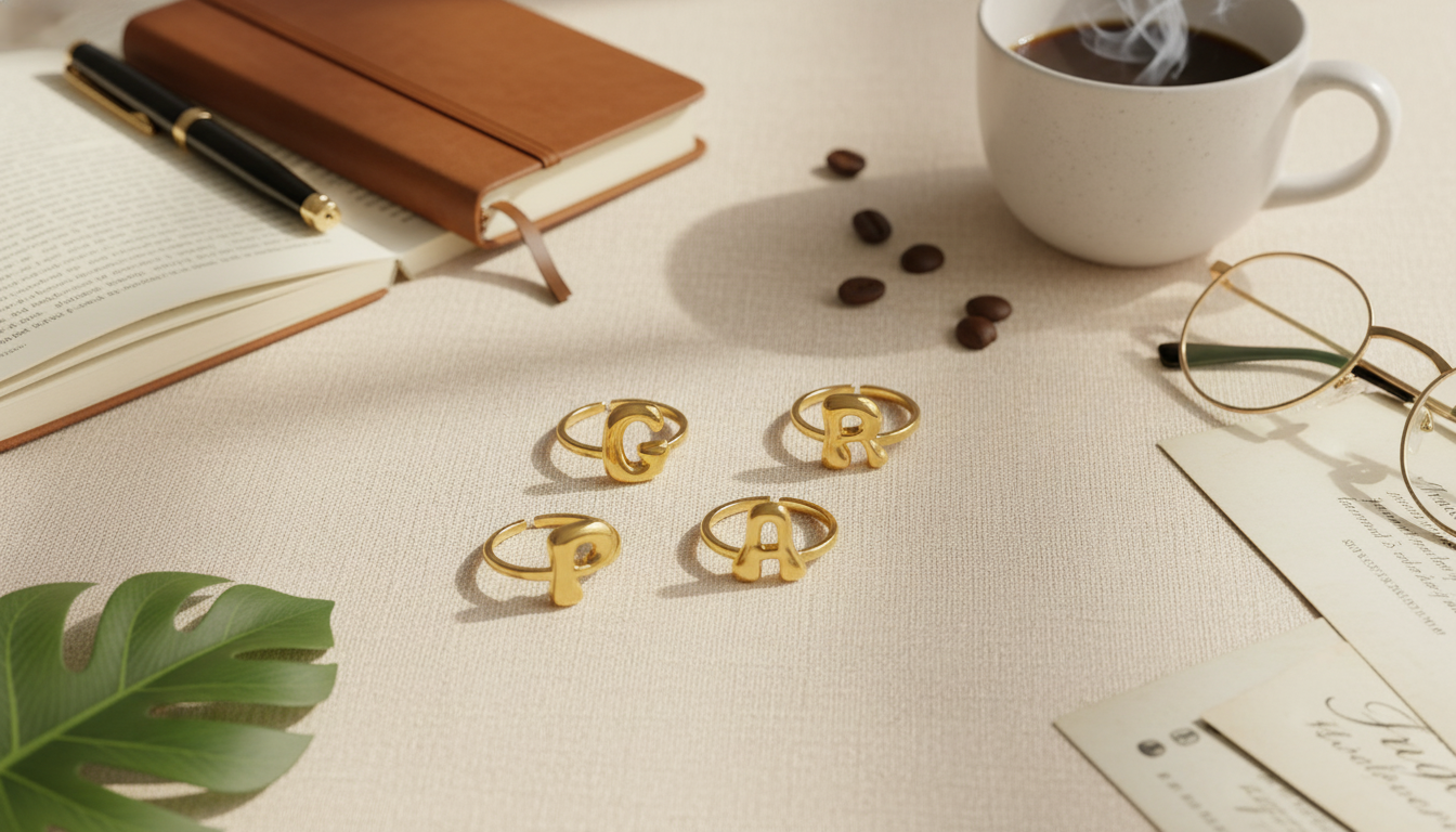 Gold-Plated Alphabet Rings: Personalized Initial Style