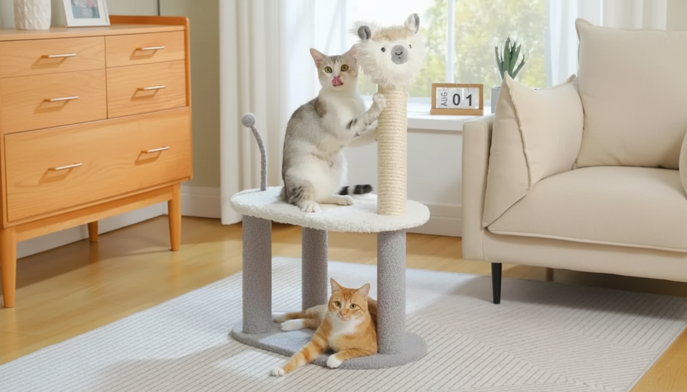 Small Sisal Cat Tree for Indoor Cats: Scratch & Play