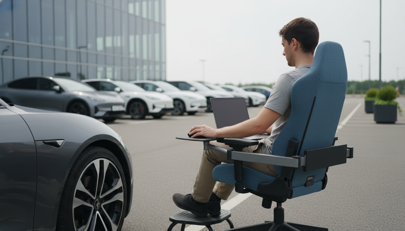 Test Chair Armrest Adjustability for Typing & Mouse