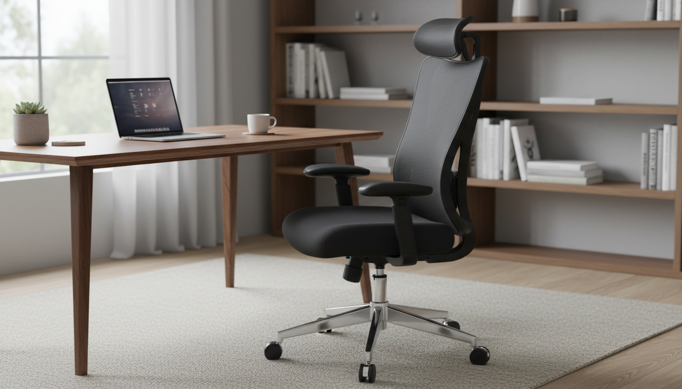 Mesh Ergonomic Office Chair: Lumbar, Headrest & 2D Arms
